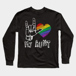 I Love My Aunt, Cute LGBT Pride Flag Long Sleeve T-Shirt